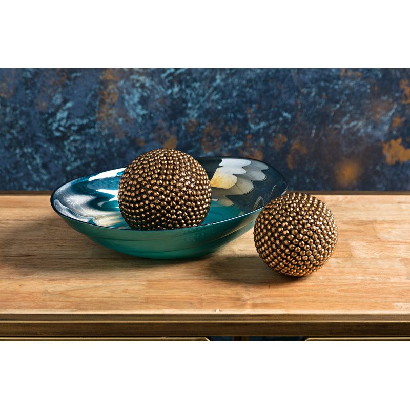 Wrought Studio Spinney Swirl Glass Decorative Bowl Reviews Wayfair