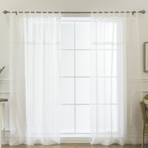 George Solid Sheer Tab Top Curtain Panels (Set of 2)