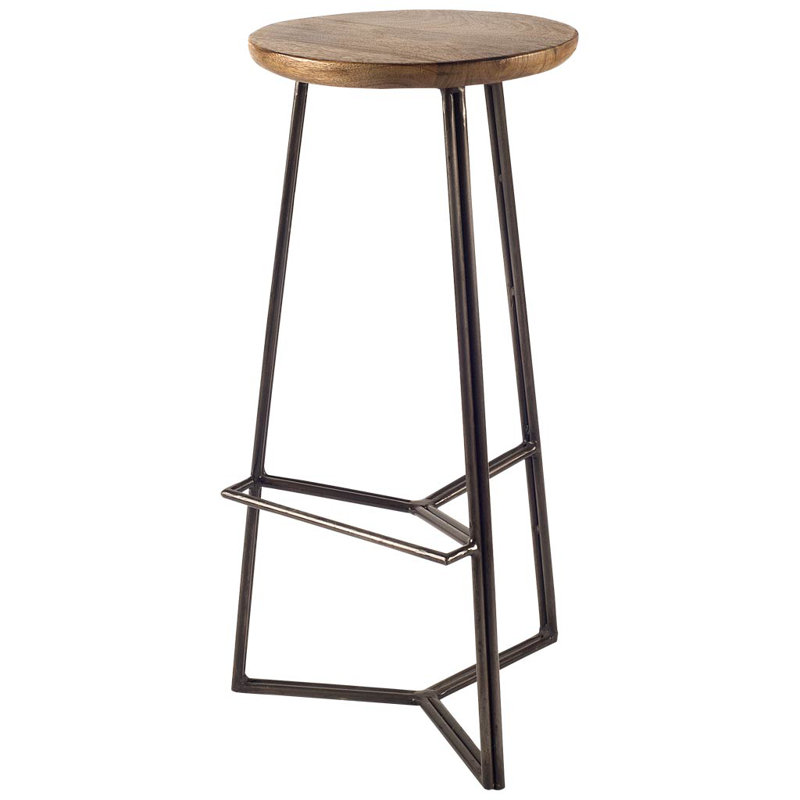 Wood and metal 21" Bar Stool. Steal this Look! Collected European Farmhouse Home Decor #rusticdecor #industrialbarstool