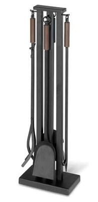 Pilgrim Hearth 5 Piece Iron Fireplace Tool Set Finish Matte Black