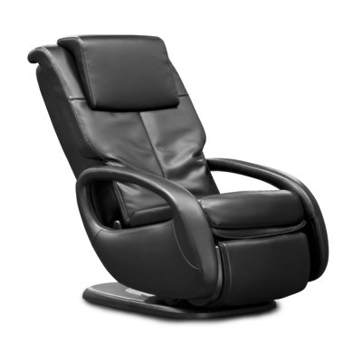 WholeBody Human Touch 71 Reclining Adjustable Width Heated Massage Chair with Ottoman Human Touch Upholstery Black Faux Leather