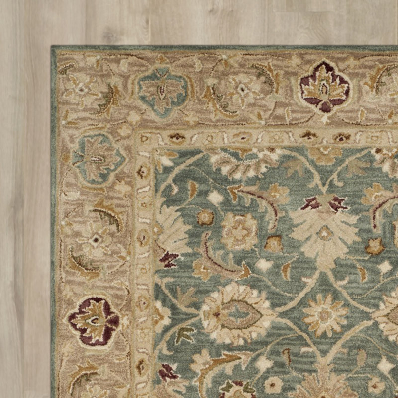 Three Posts Ashville HandTufted Green / Taupe Area Rug & Reviews Wayfair