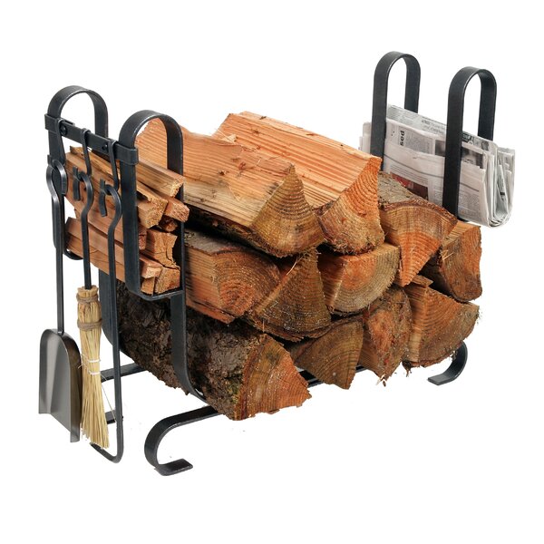USA Handcrafted Lodge Log Rack With Tools By Enclume