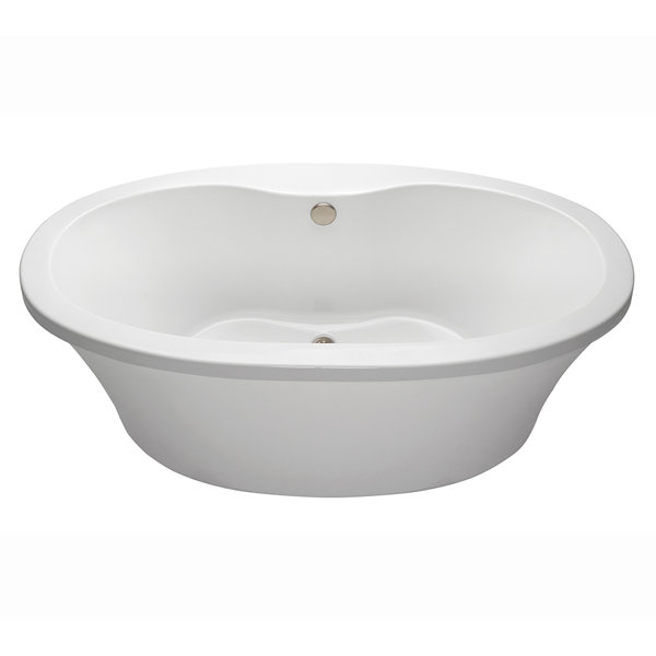 Center Drain Freestanding 66 x 36.75 Soaking Tub with Deck for Faucet by Reliance