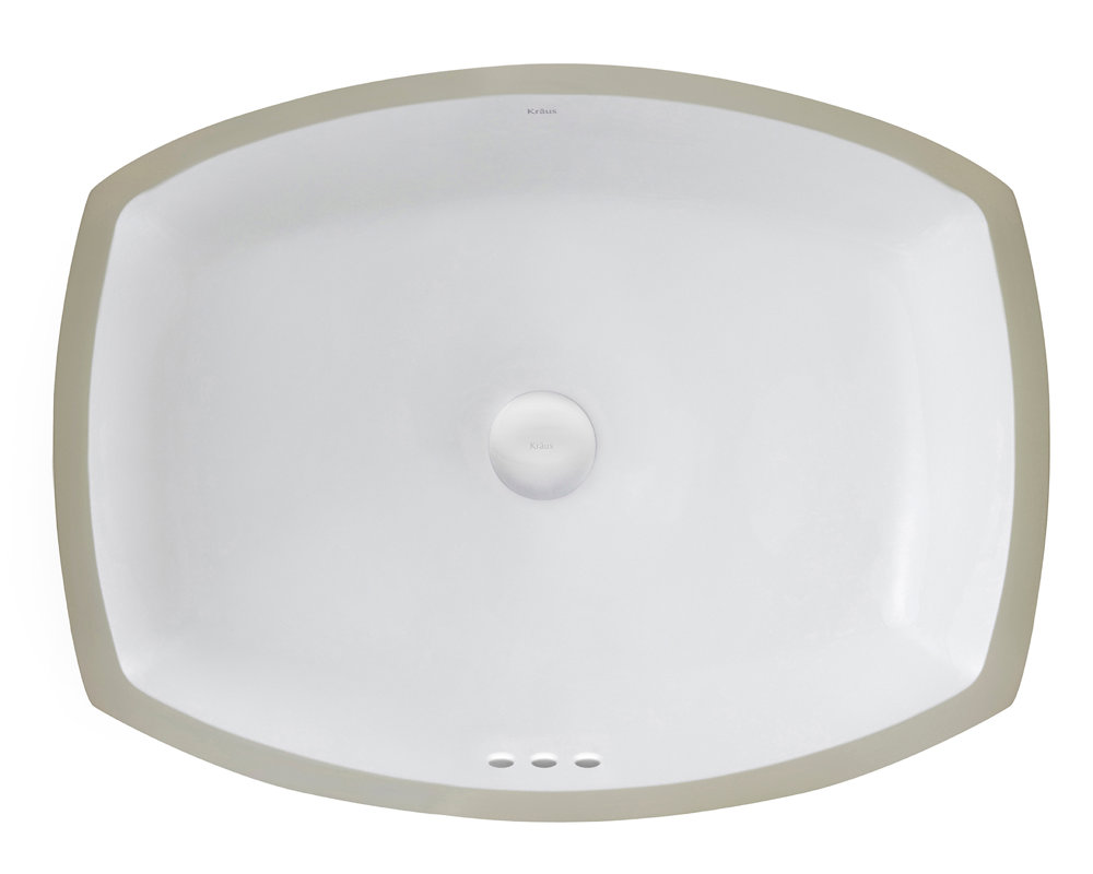 Kraus Elavo Ceramic Rectangular Undermount Bathroom Sink with Overflow