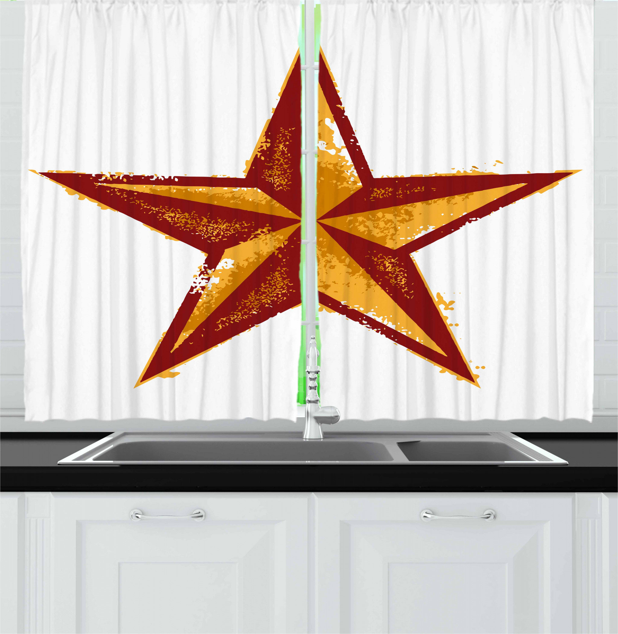 East Urban Home 2 Piece Primitive Country Kitchen Curtain Wayfair