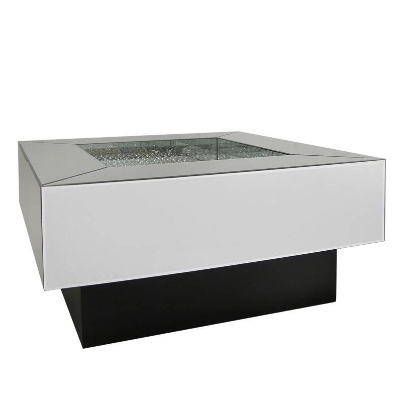 Rosdorf Park Robbins Luxury Mirrored Coffee Table With Storage Robbins Luxury Mirrored Coffee Table With Storage
