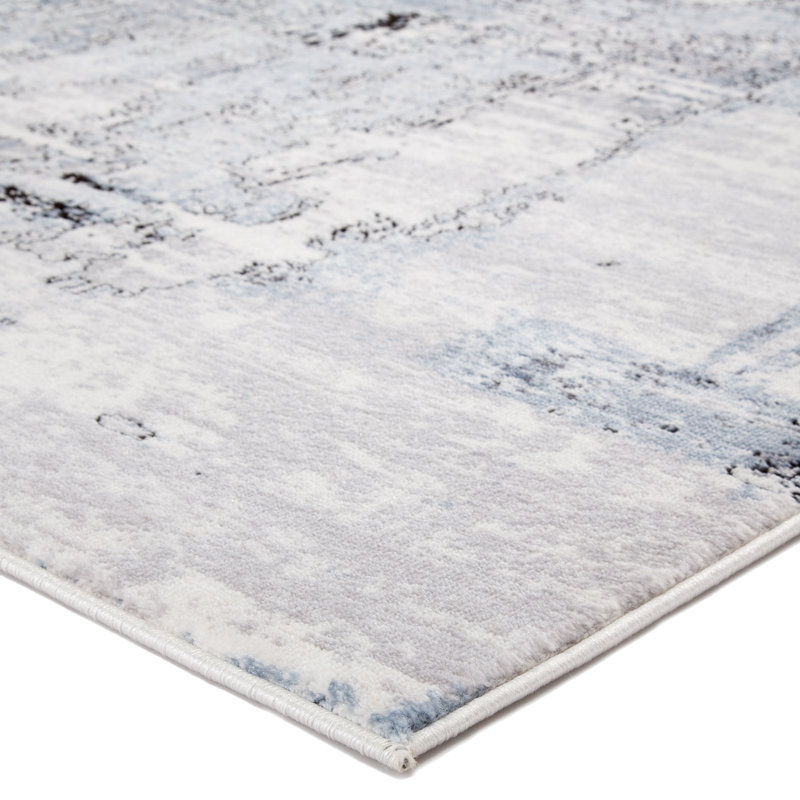 17 Stories Kacie Abstract White Blue Area Rug Reviews Wayfair Kacie Abstract White Blue Area Rug