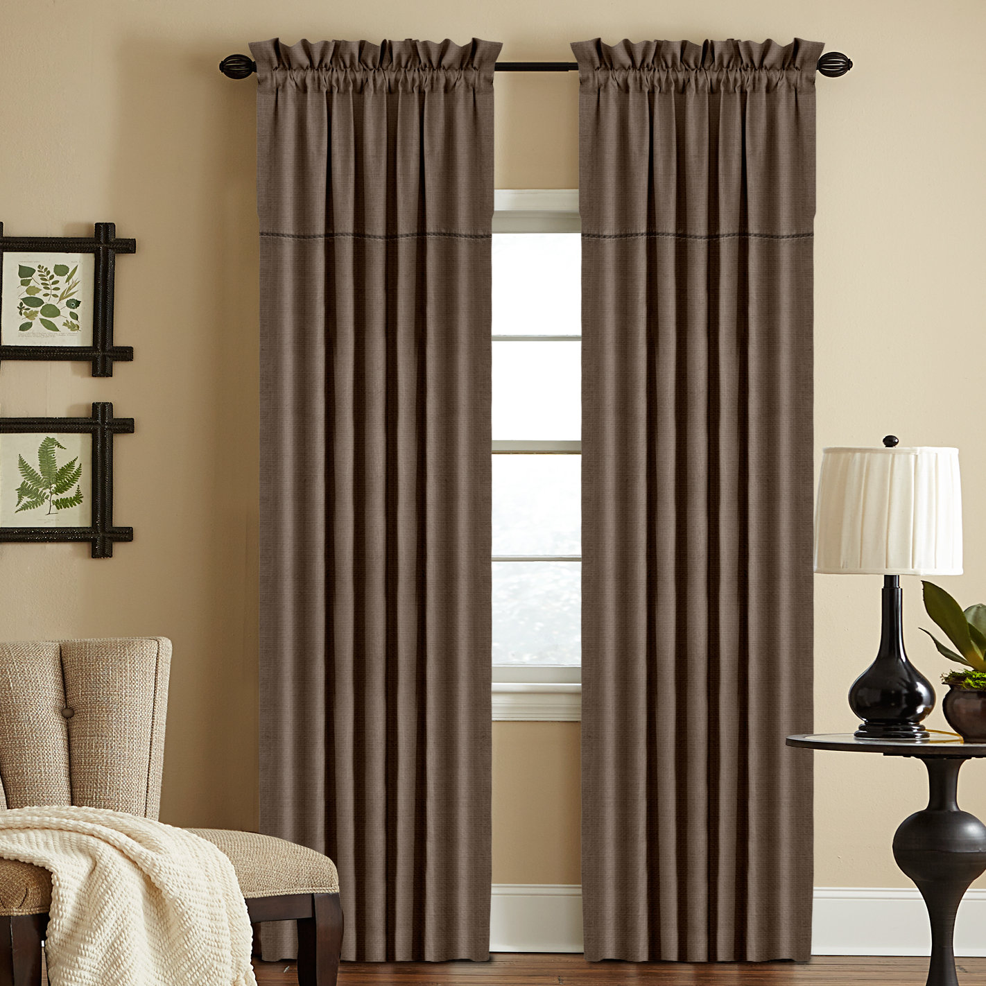Veratex York Rod Pocket Pleated Shade Single Curtain Panel & Reviews