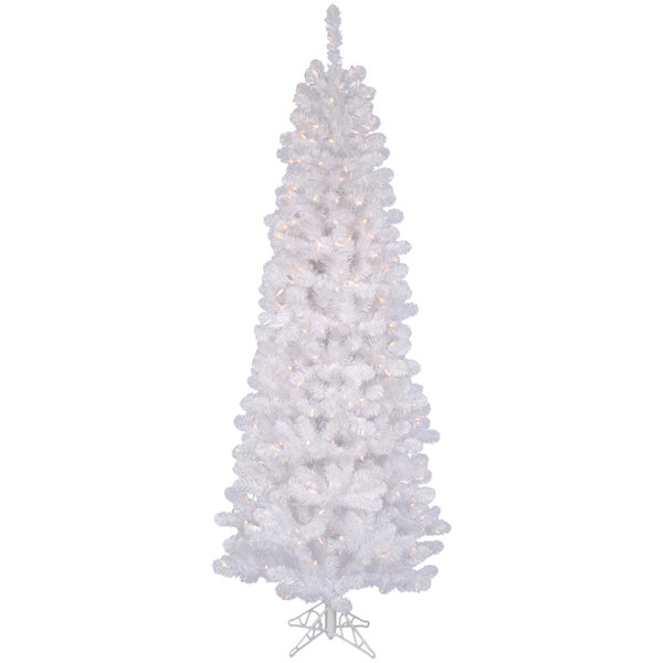 Vickerman White Salem Pencil Pine 7.5' Artificial Christmas Tree with