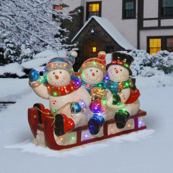National Tree Co. Sledding 3 Snowmen Christmas Decoration & Reviews ...