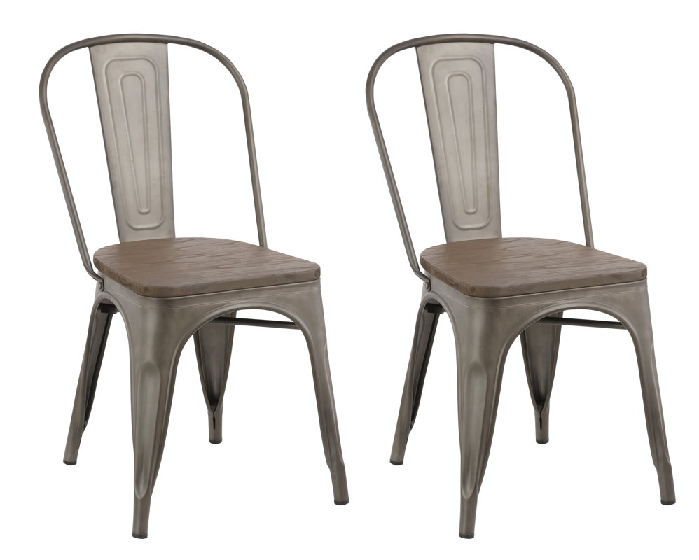 Metal Dining Chairs Industrial famiscorp industrial metal solid wood dining chair | wayfair Metal Dining Chairs Industrial famiscorp industrial metal solid wood dining chair | wayfair