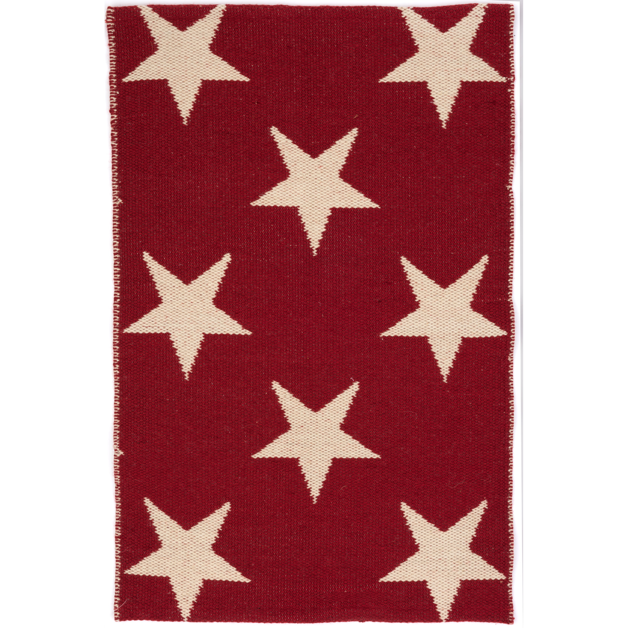 Dash and Albert Rugs Star Hand Woven Red/White Indoor/Outdoor Area Rug