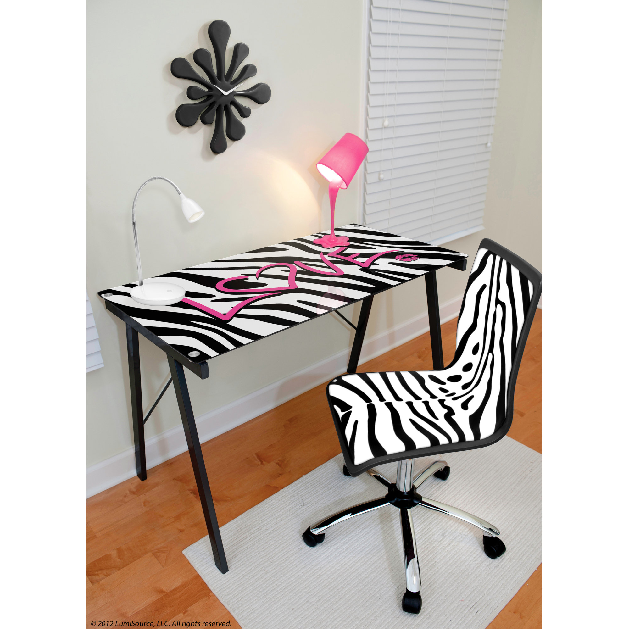 LumiSource Zebra Love Expression Sigma Writing Desk & Reviews Wayfair