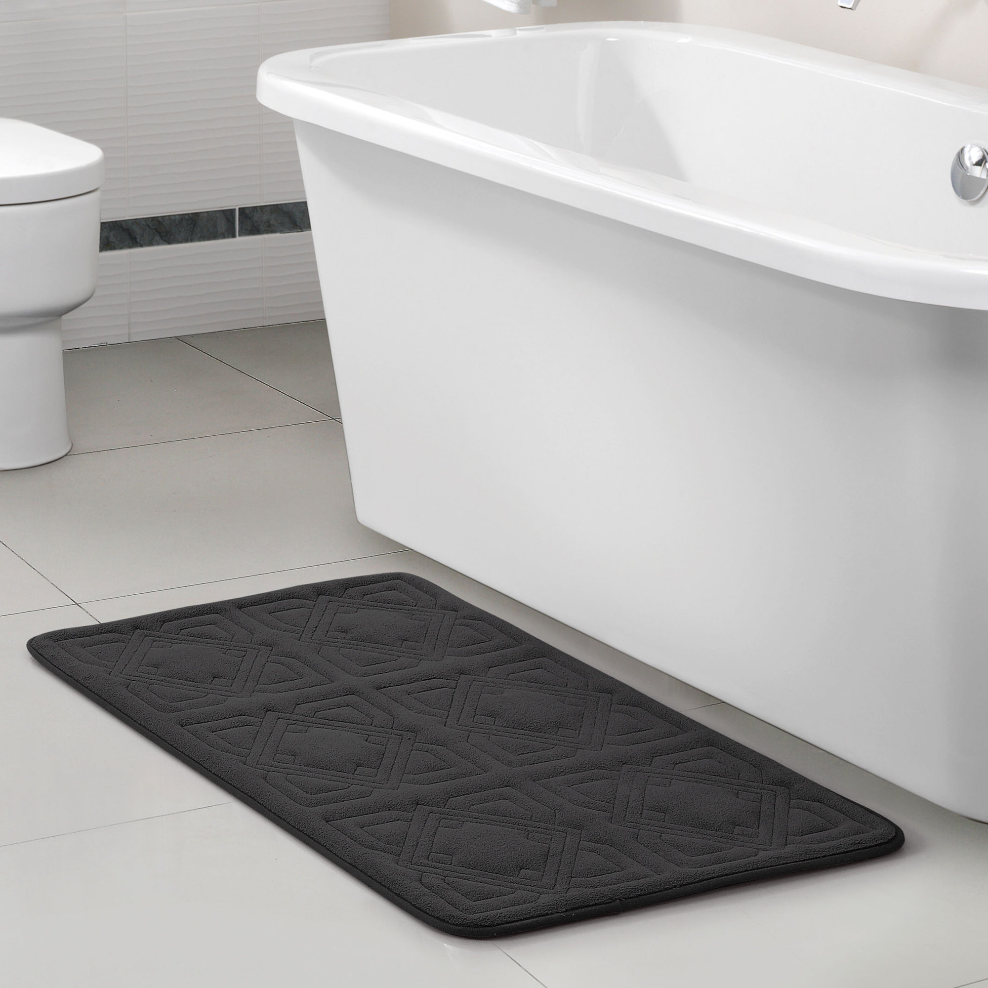 VCNY Byzantine Memory Foam Embossed Black Area Rug & Reviews Wayfair