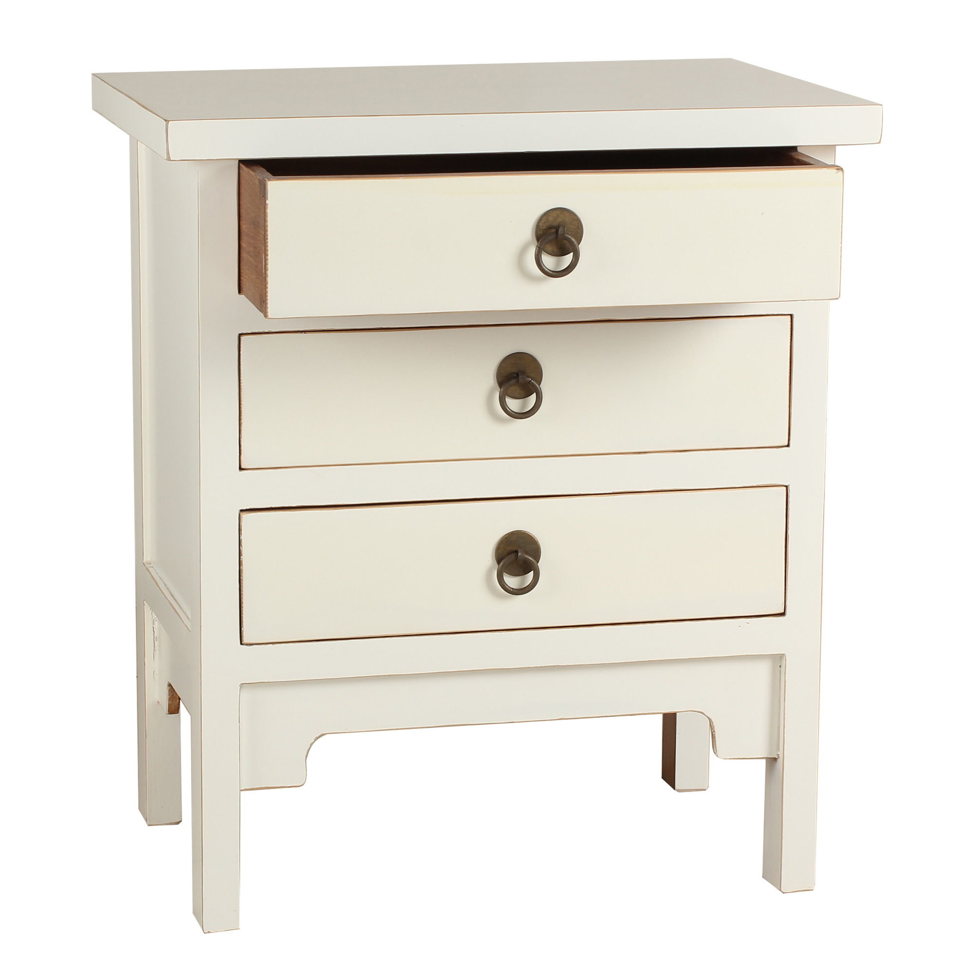 Antique Revival Three Drawer Lacquer End Table & Reviews Wayfair