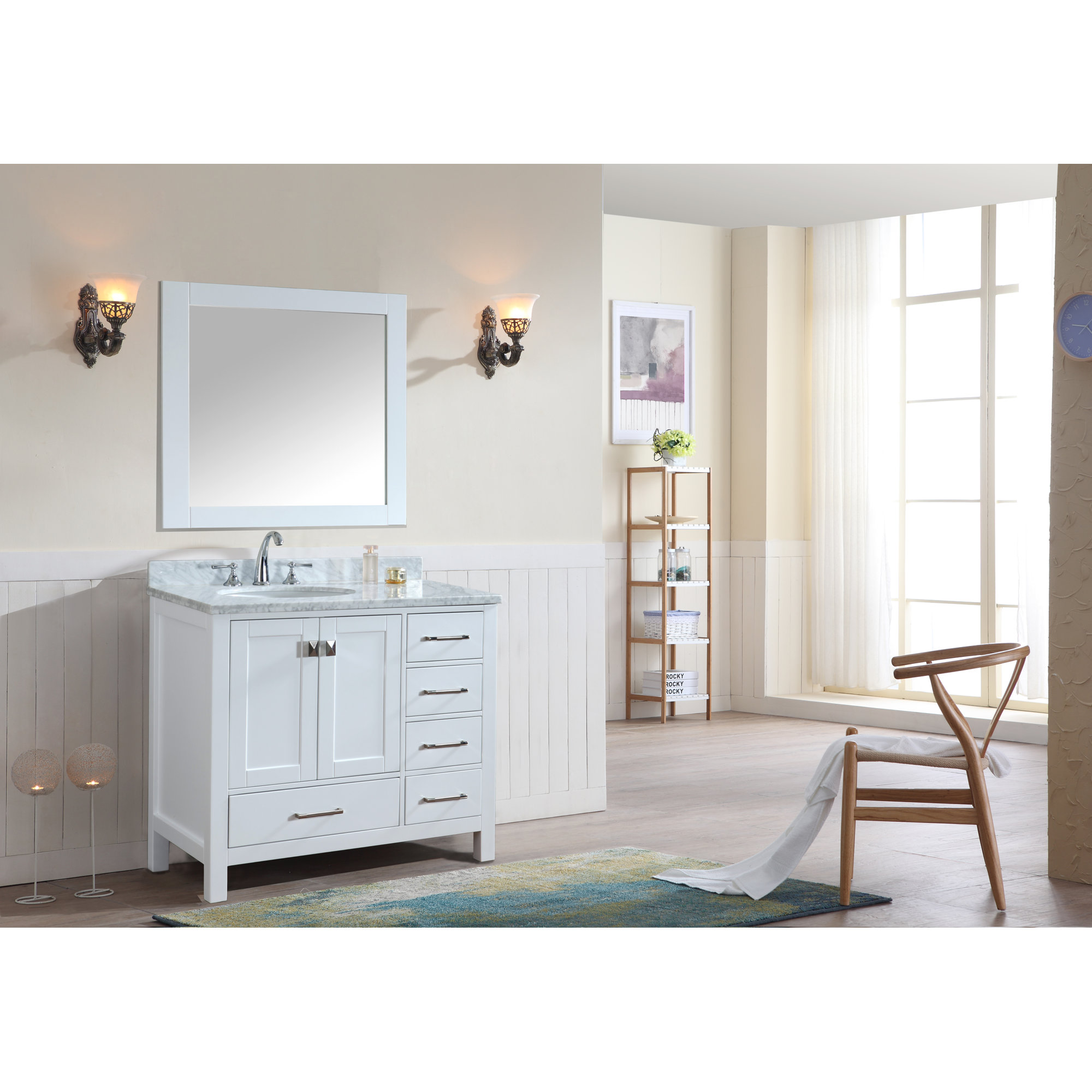Ari Kitchen & Bath Bella 36" Single Bathroom Vanity Set with Mirror