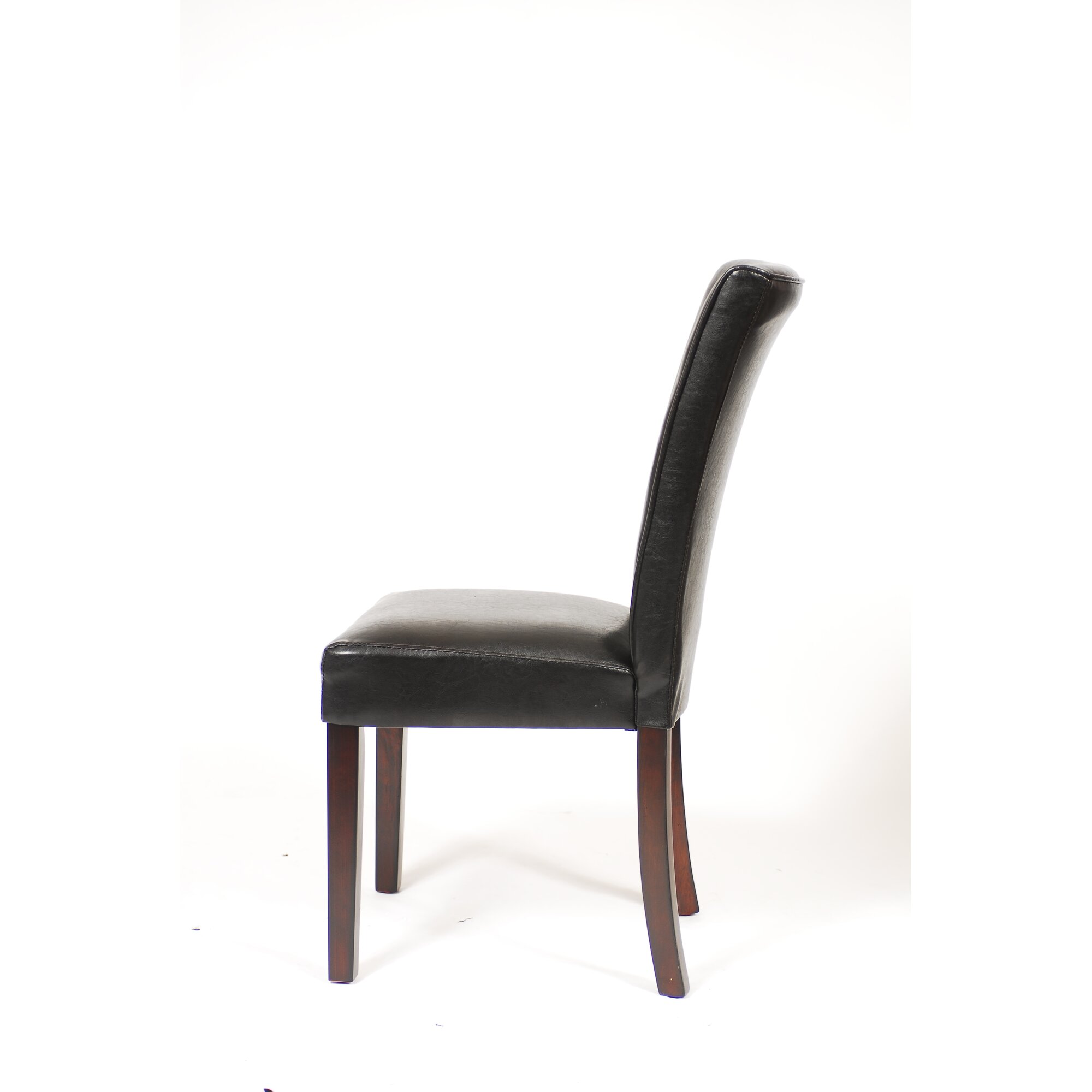 Roundhill Furniture Black Leatherette Parson Chair & Reviews | Wayfair