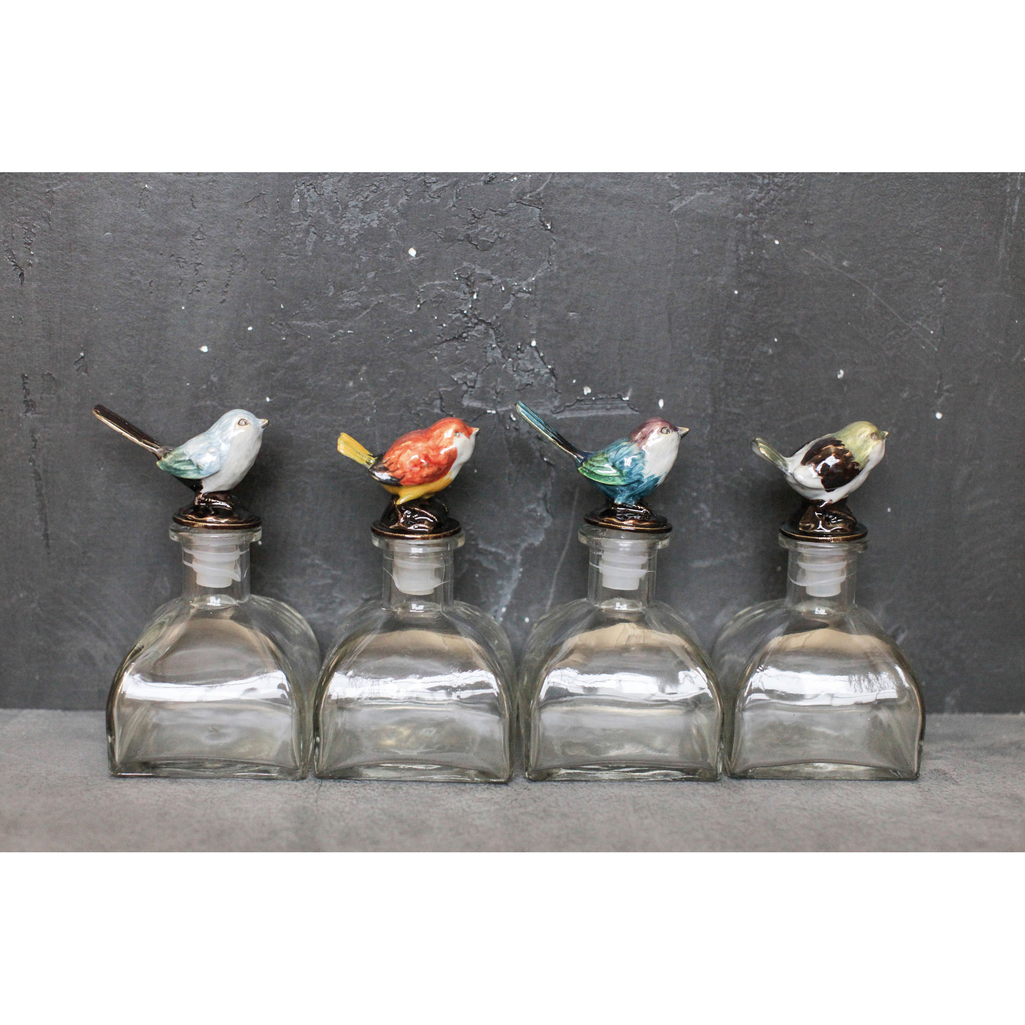 Creative CoOp Decorative Glass Bottle with Pewter Bird & Reviews Wayfair