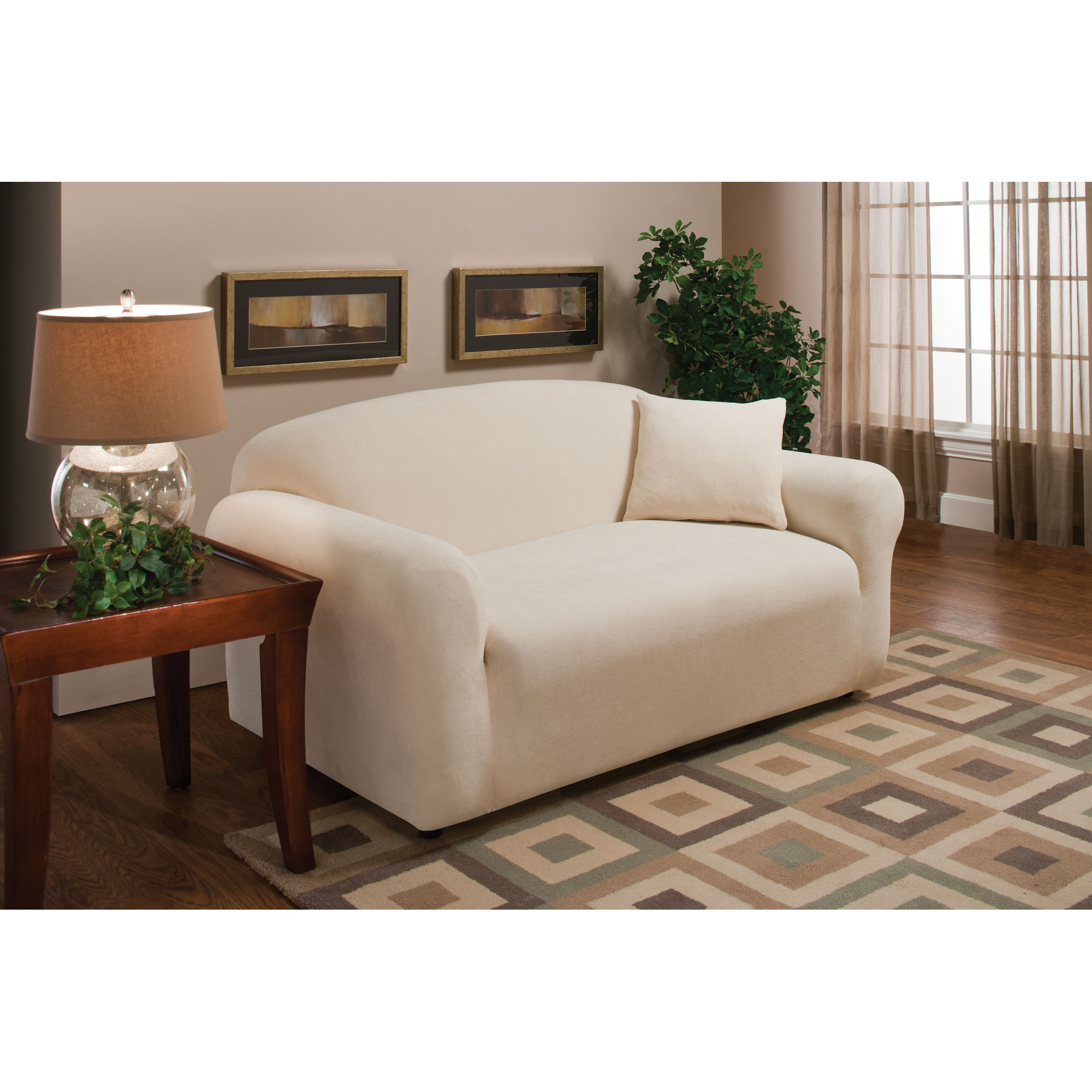 Madison Home Stretch Microfleece Loveseat Slipcover & Reviews Wayfair