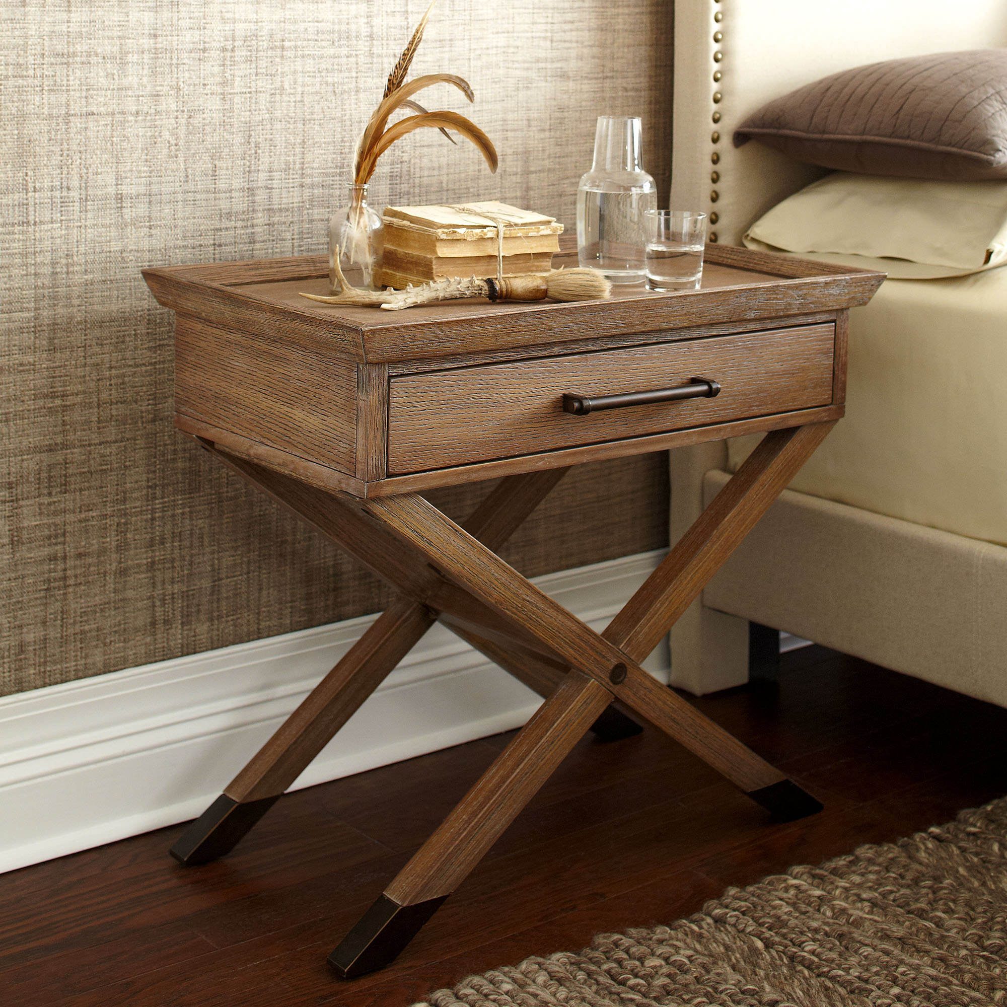 Marshall Cross Leg Side Table & Reviews Birch Lane