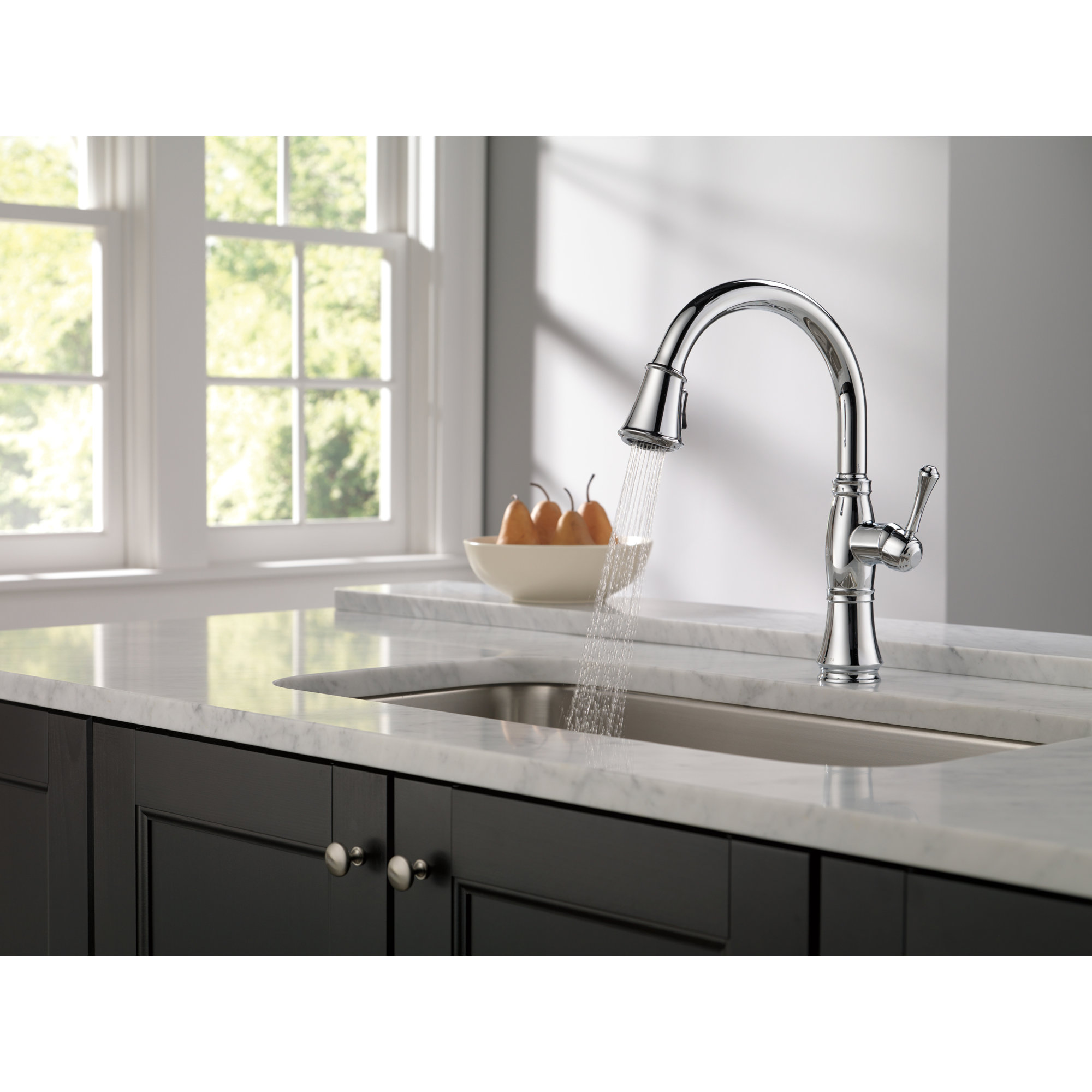 Delta Cassidy Single Handle Standard Kitchen Faucet with Spray