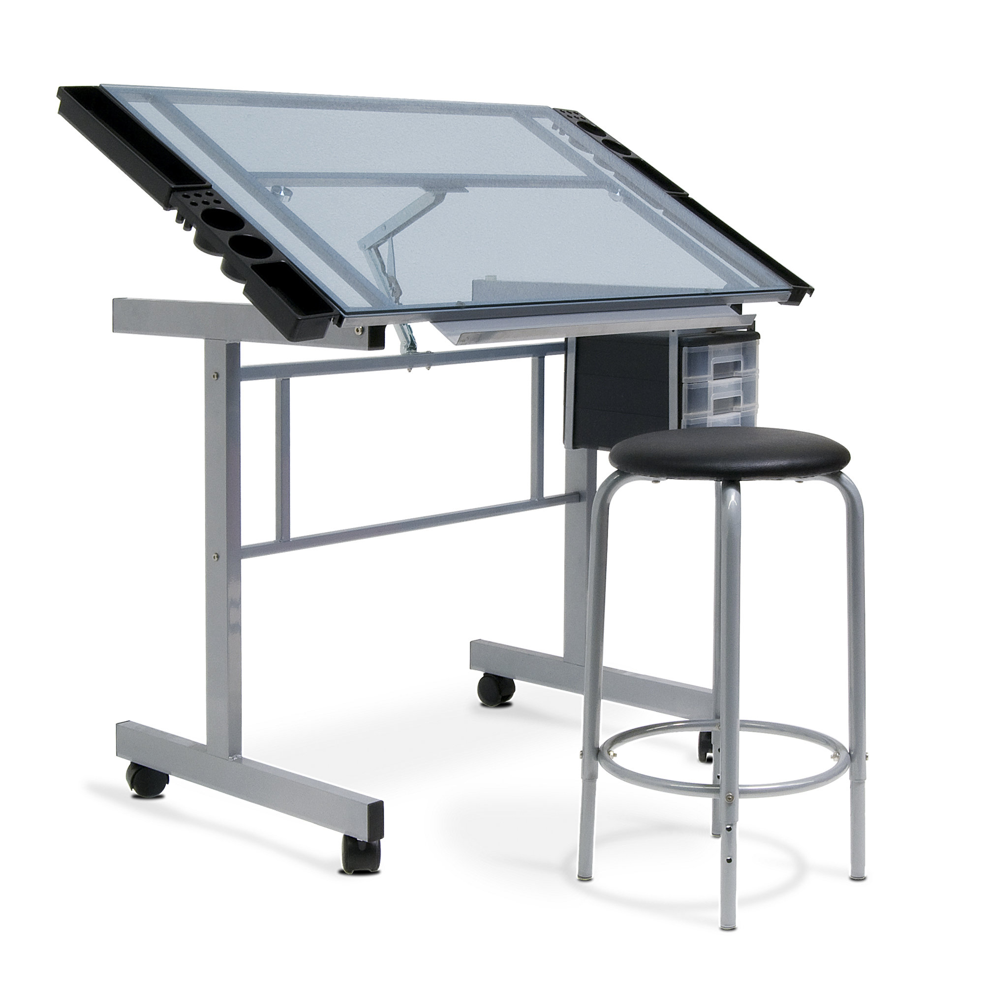 Studio Design Drafting Table creative hardwood 36w x 24d drafting table and Vision 2 Piece Craft Station And Glass Drafting Table With Stool Studio Design Drafting Table shop all studio designs 26999 Vision 2 Piece Craft Station And Glass Drafting Table With Stool