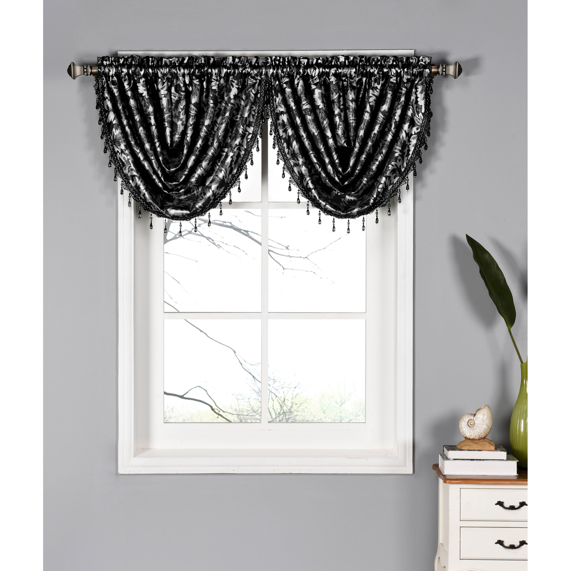Window Elements Dorothy Waterfall Window Curtain Valance & Reviews