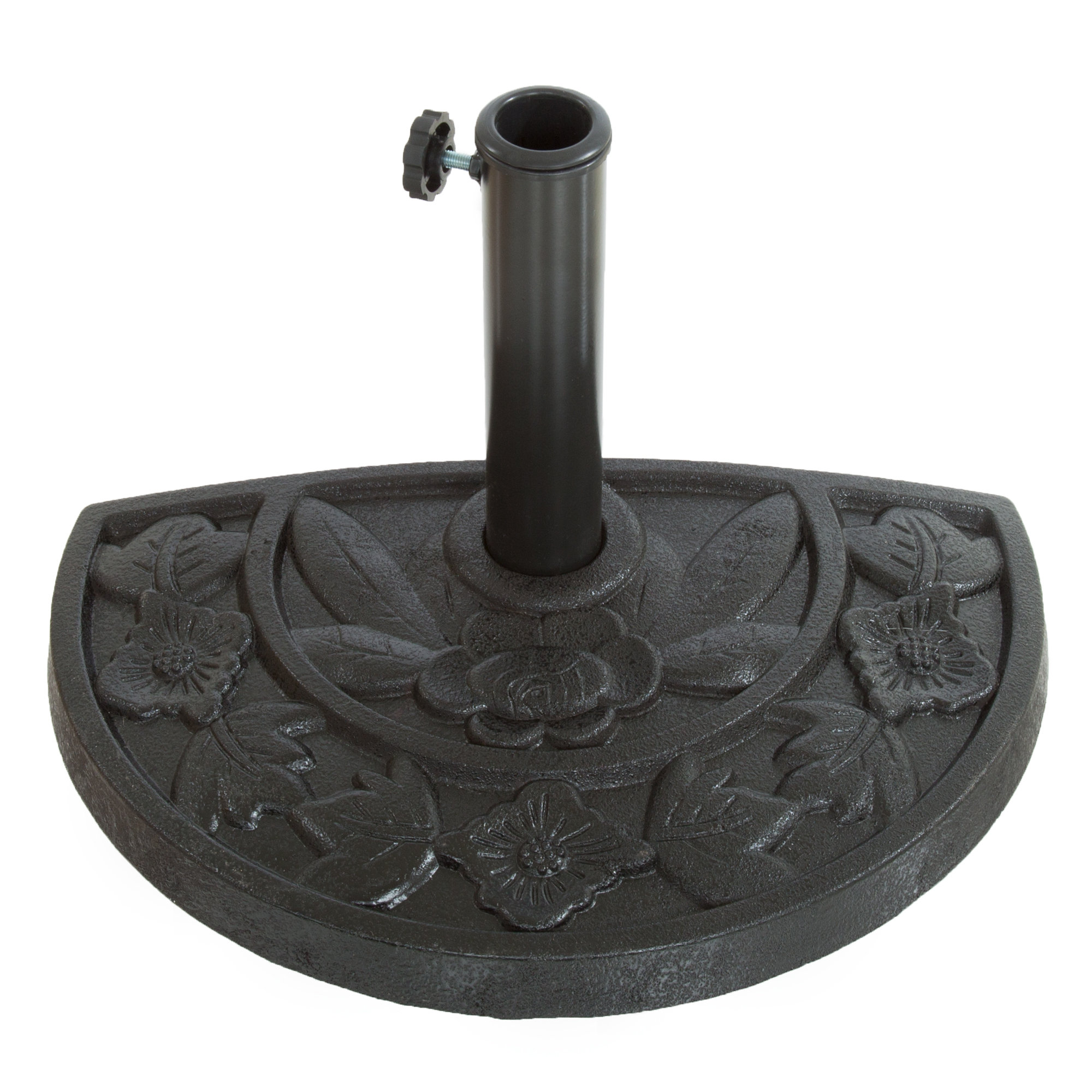 Pure Garden Half Round Concrete Free Standing Umbrella Base Half Round Concrete Free Standing Umbrella Base