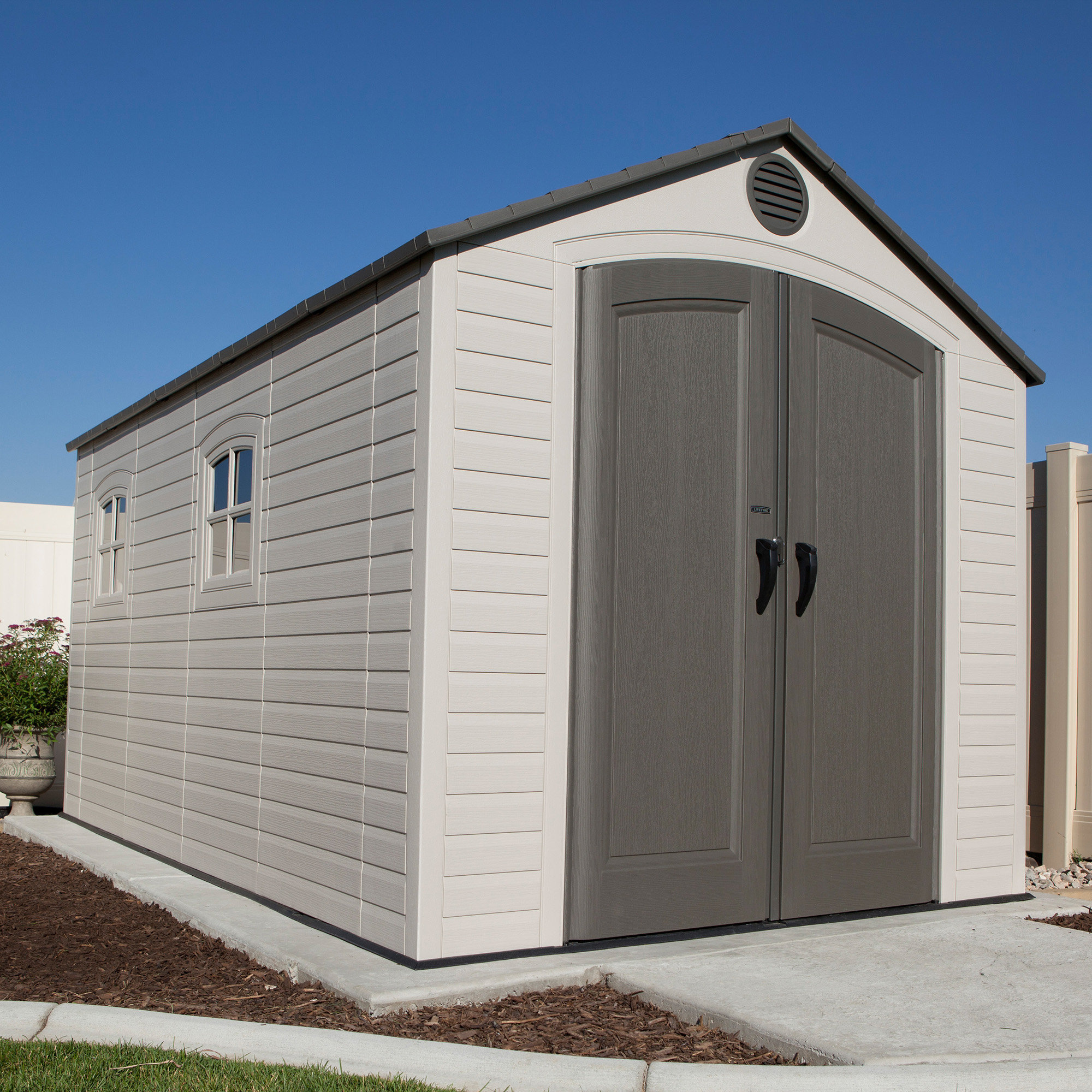 Lifetime 8 Ft. W x 15 Ft. D Plastic Storage Shed &amp; Reviews ...