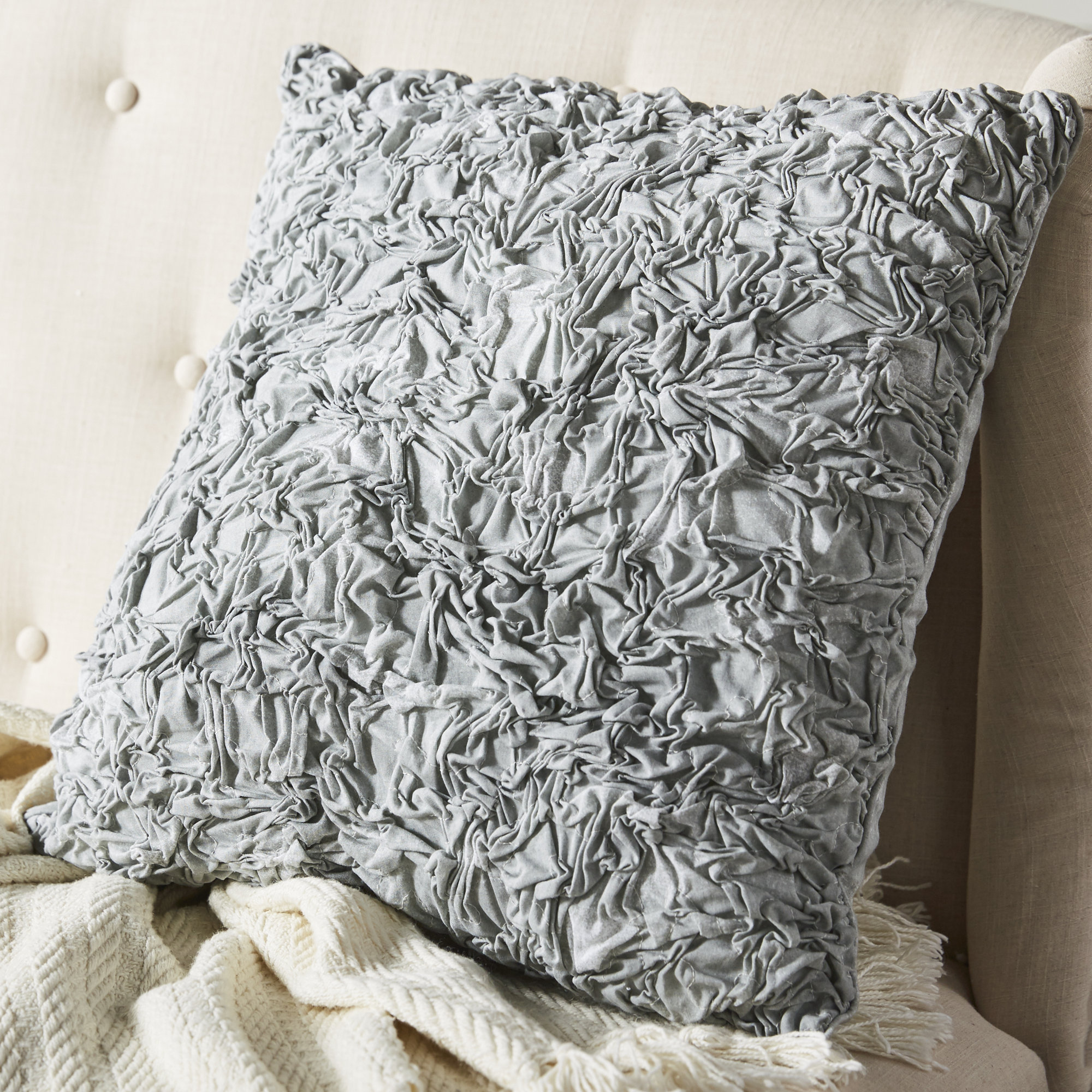 Jessica Simpson Home Golden Peony Textured Decorative Cotton Throw Pillow & Reviews Wayfair