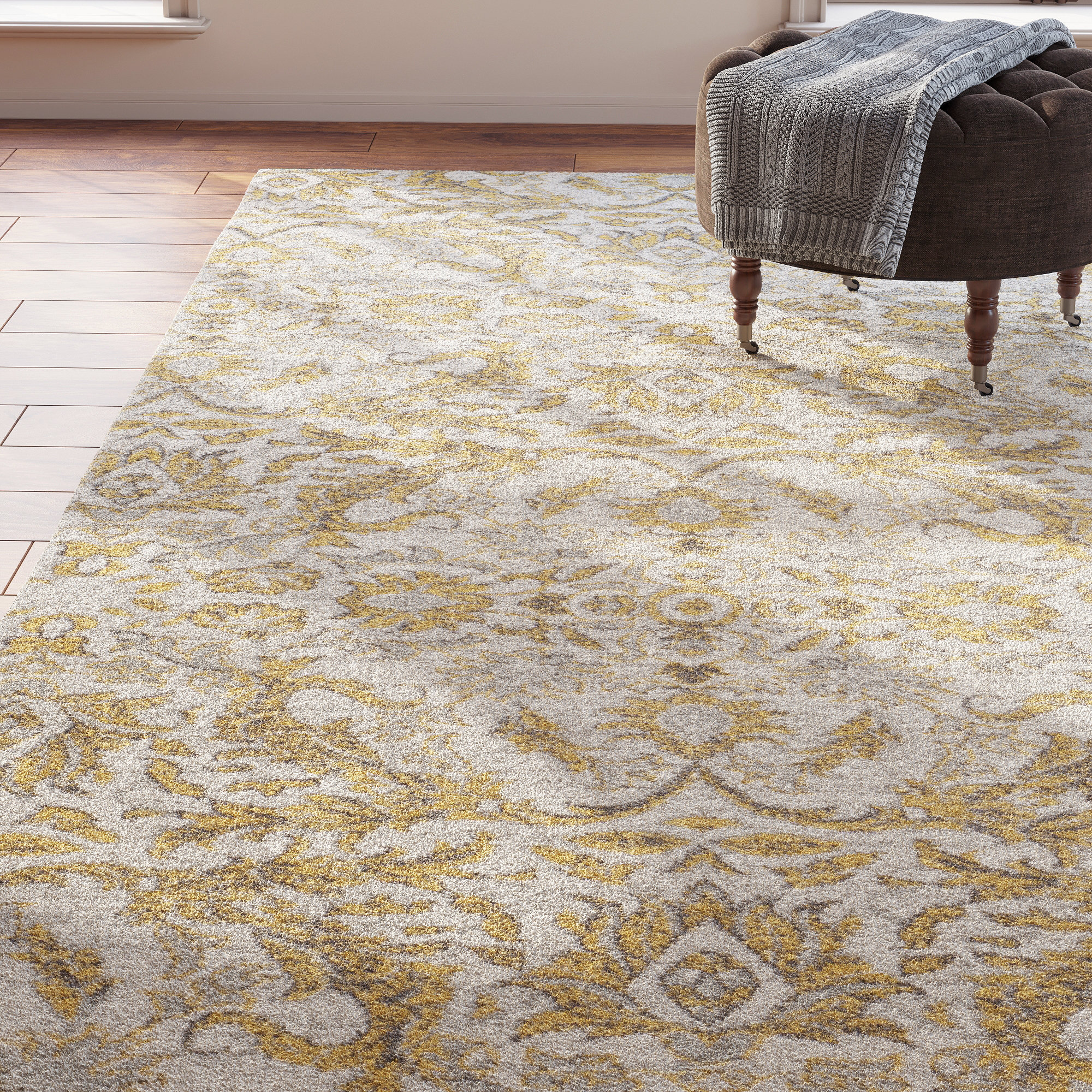 Sagebrush Ivory/Gold Area Rug & Reviews Birch Lane