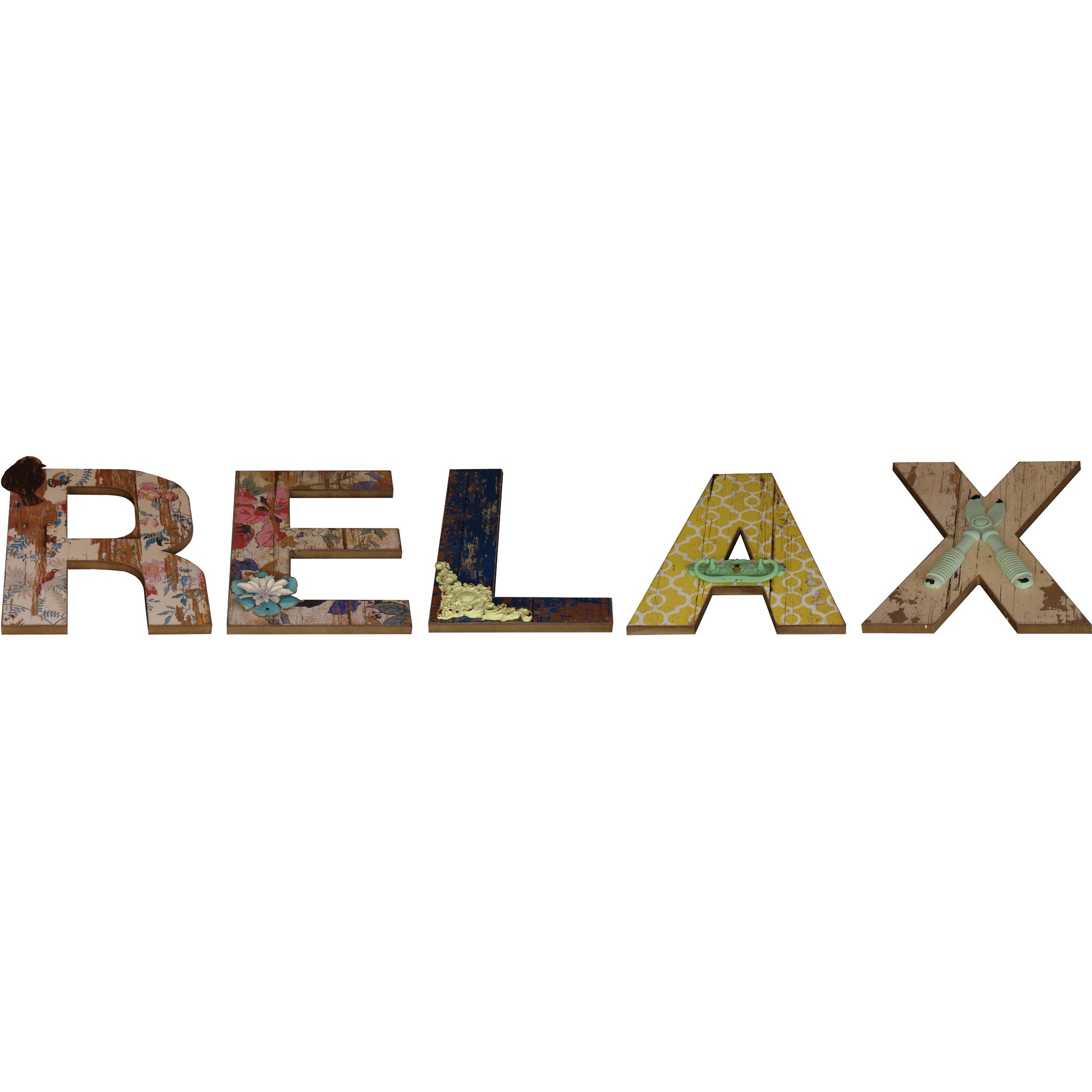 Boston International 5 Piece Relax Letter Block Set & Reviews | Wayfair