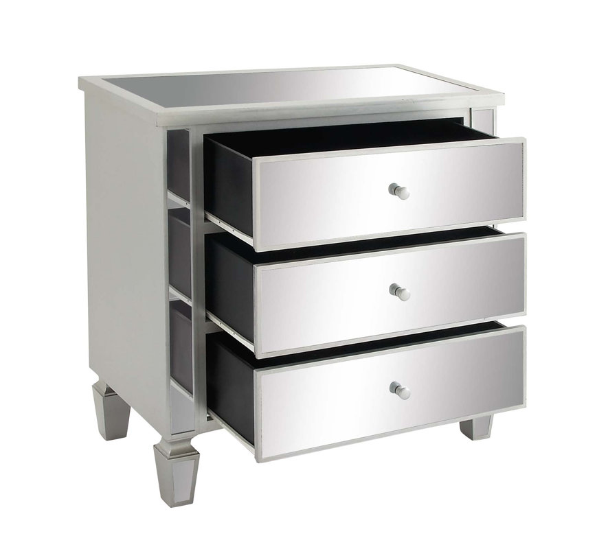 Cole & Grey 3 Drawer Mirror Chest & Reviews Wayfair.ca