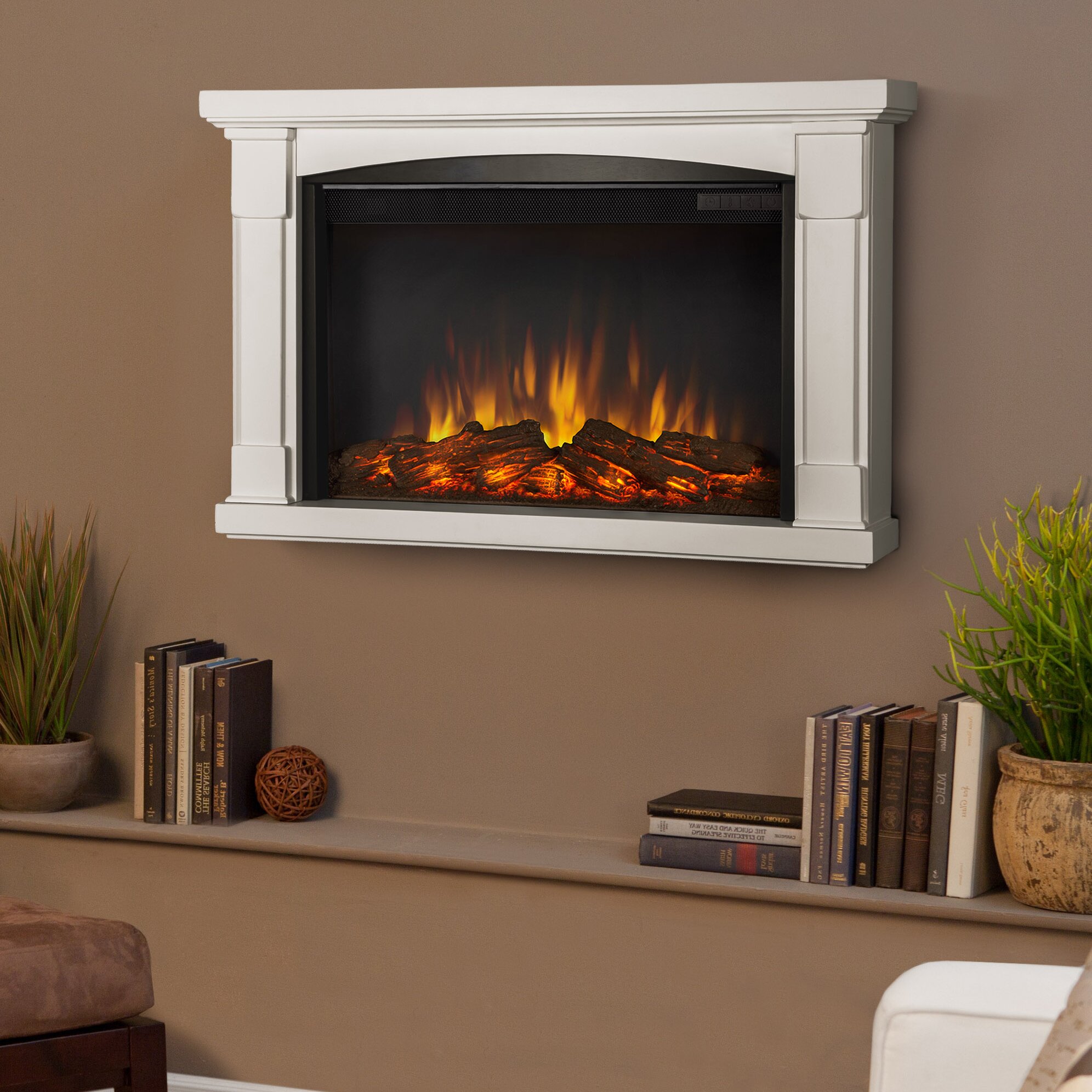 Real Flame Slim Brighton Wall Mounted Electric Fireplace & Reviews