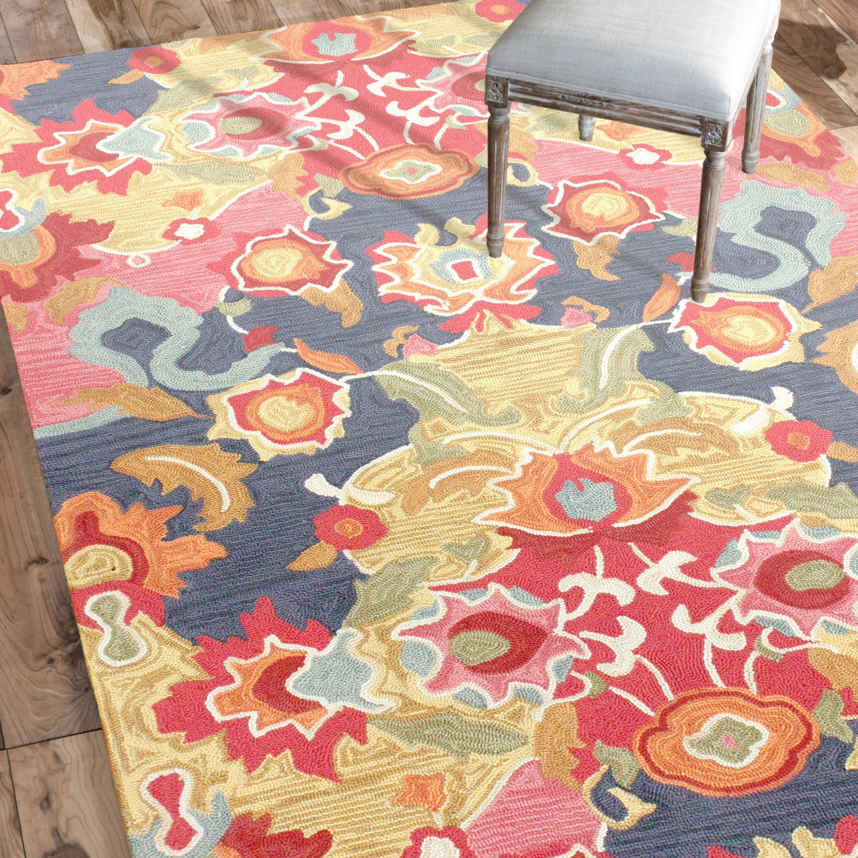 Jean Red & Blue Floral HandTufted Area Rug & Reviews Joss & Main