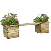 Wooden Planter Bench