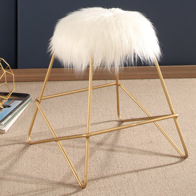 Willa Arlo Interiors Charlita Faux Fur Vanity Stool | Wayfair Willa Arlo Interiors Charlita Faux Fur Vanity Stool | Wayfair