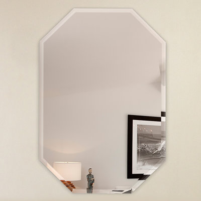 Frameless Wall Mirror fab glass and mirror octagon frameless wall mirror with 3 hooks Frameless Wall Mirror fab glass and mirror octagon frameless wall mirror with 3 hooks
