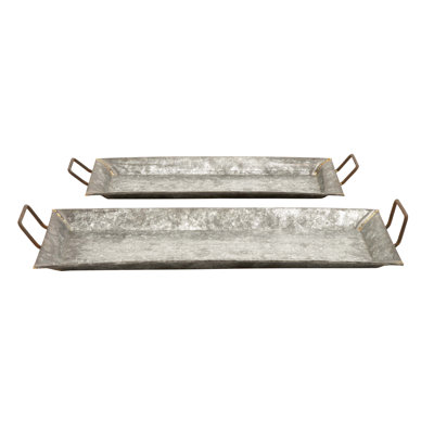 laurel foundry modern farmhouse 2 piece rectangle silver metal decorative tray set reviews wayfair - Decorative Tray laurel foundry modern farmhouse 2 piece rectangle silver metal decorative tray set reviews wayfair - Decorative Tray
