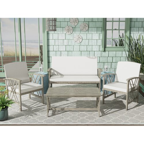 Melisse 4 Piece Outdoor Dining Set with Cushions