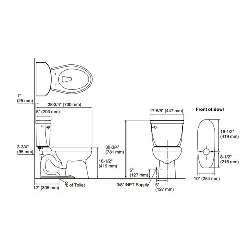 Kohler Cimarron Comfort Height Two-Piece Elongated 1.6 GPF Toilet with ...