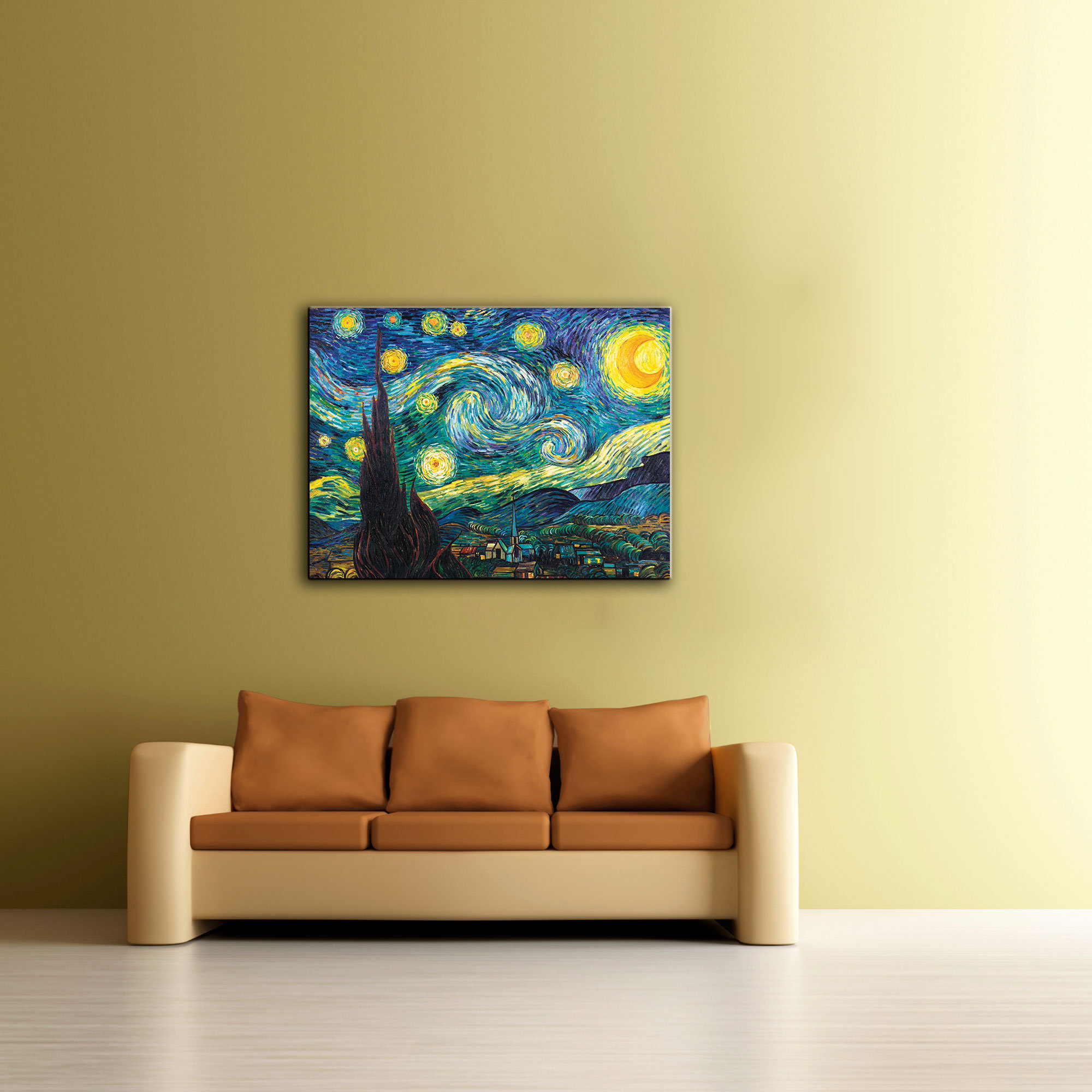 Alcott Hill Starry Night By Vincent Van Gogh Painting Print On Alcott Hill Reg Starry Night By Vincent Van Gogh Painting Print On Canvas