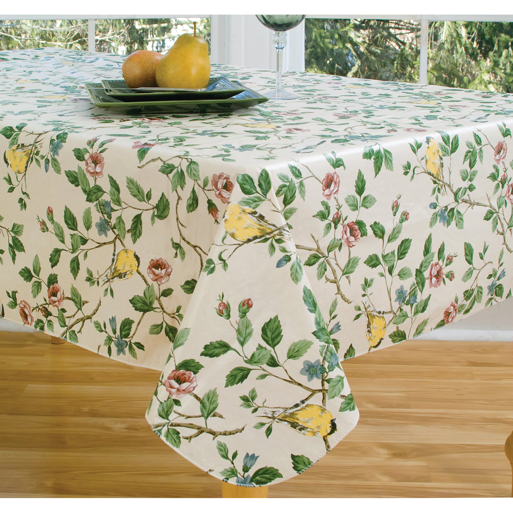 Elrene Home Fashions Serene Morning 70 Round Vinyl Tablecloth Elrene Home Fashions Serene Morning 70 Quot Round Vinyl Tablecloth