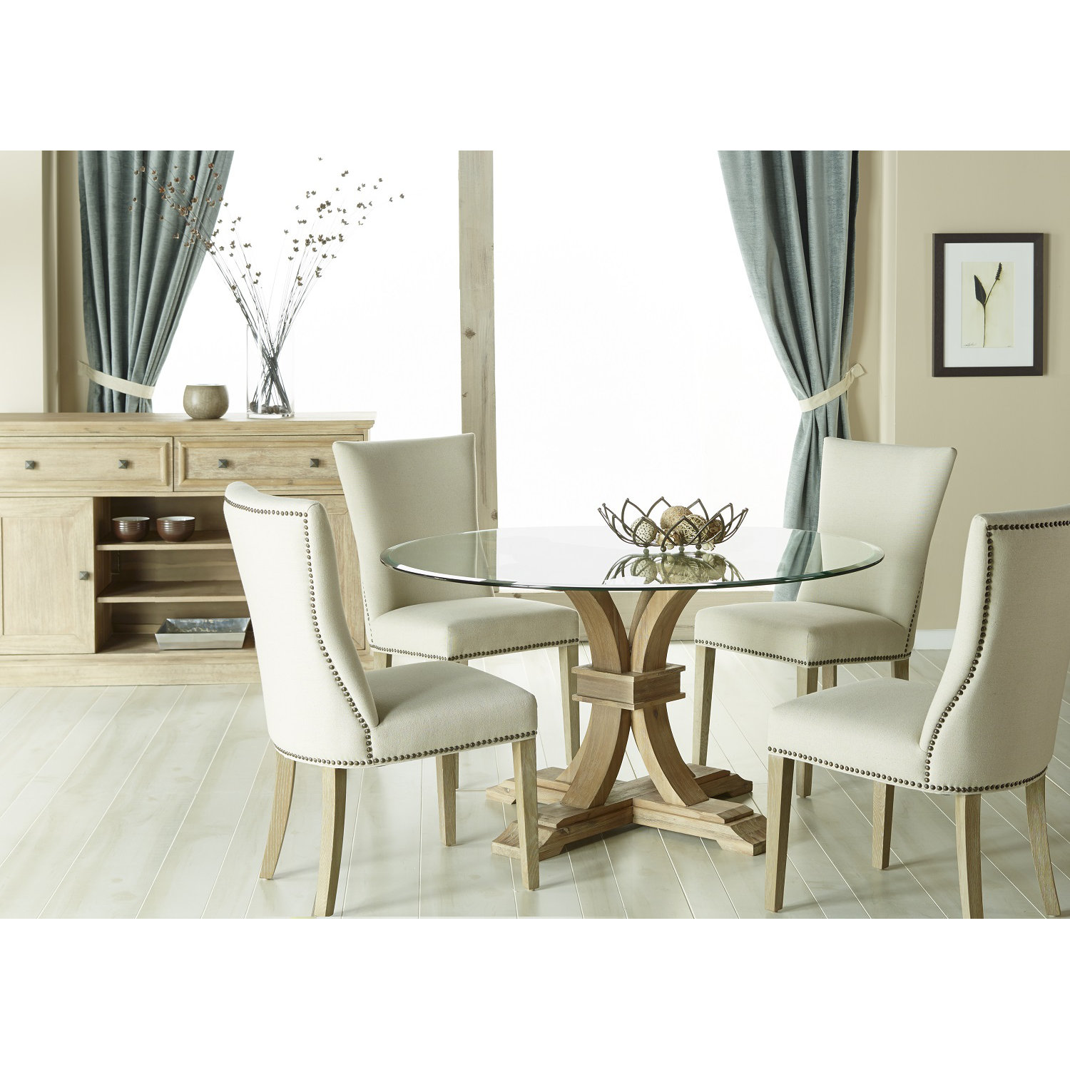 One Allium Way Montcerf 54 Round Glass Dining Table Reviews One Allium Way Montcerf 54 Quot Round Glass Dining Table