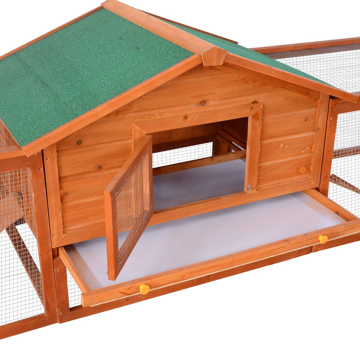 Pawhut Pawhut Deluxe Rabbit Hutch Chicken Coop with Double Outdoor Runs ... - Pawhut Pawhut Deluxe Rabbit Hutch Chicken Coop With Double OutDoor Runs