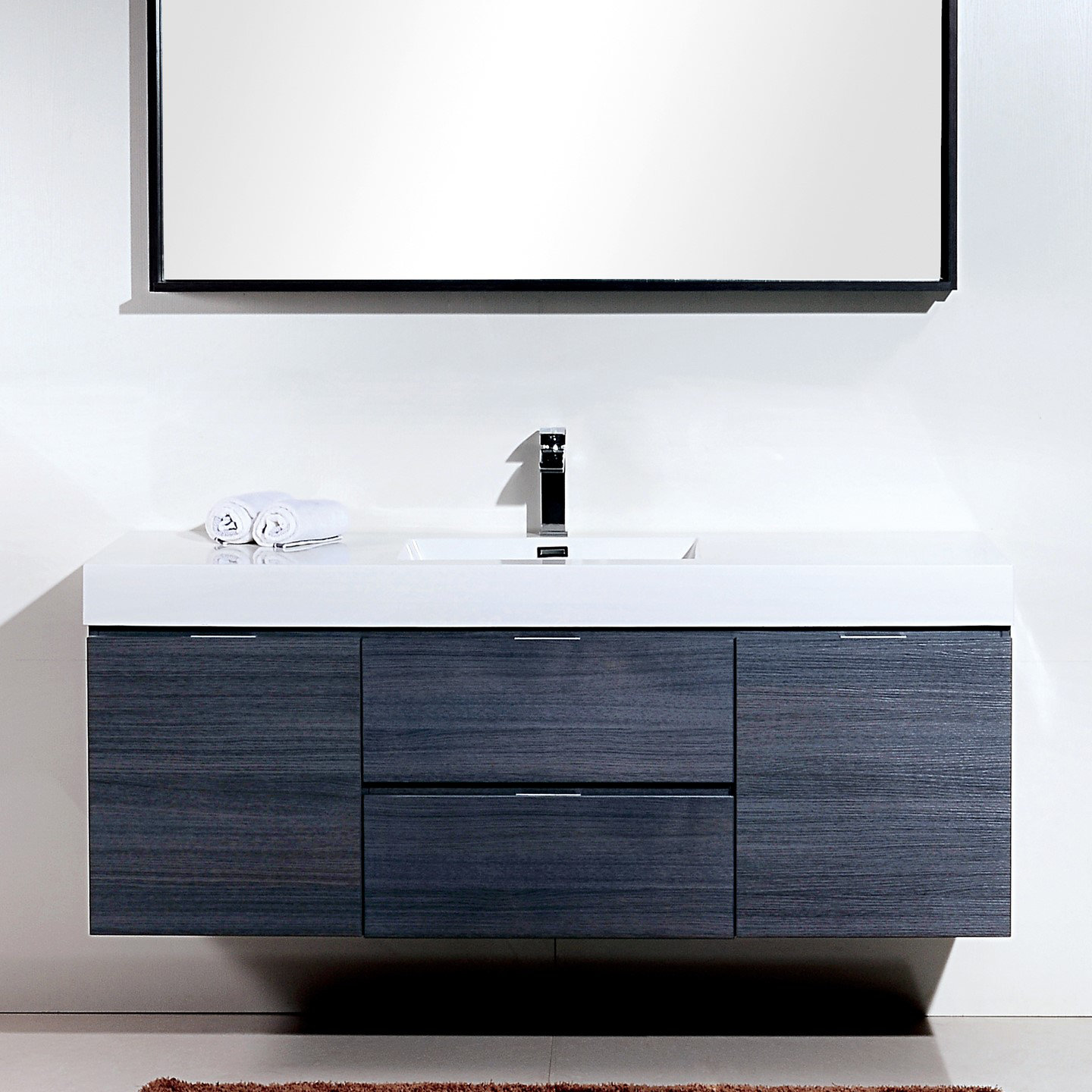 Cast Iron Bathroom Sinks Sylve Net Kube Bath Bliss 60 Single Wall Mount Modern Bathroom Vanity Set