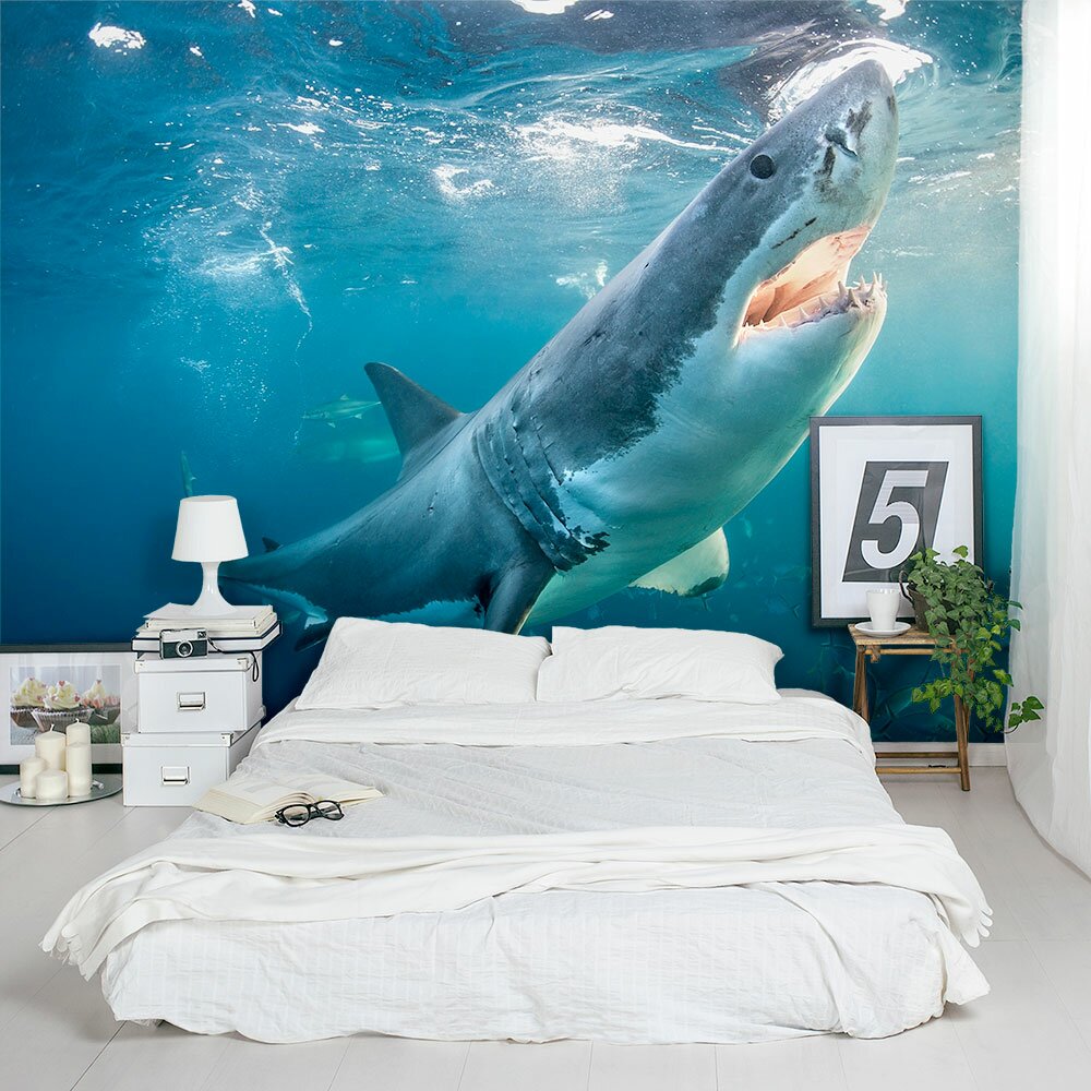 Wallums Wall Decor Great White Shark 8' x 144