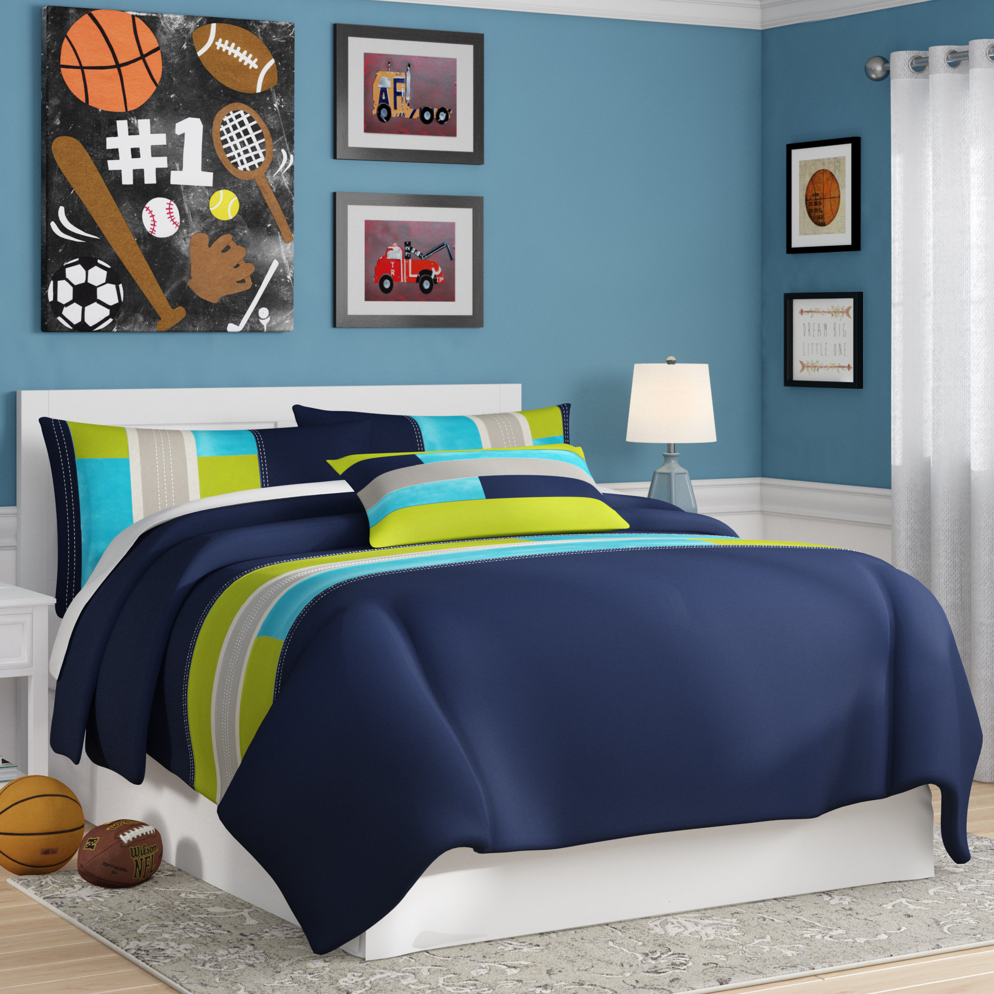 boys teal bedding
