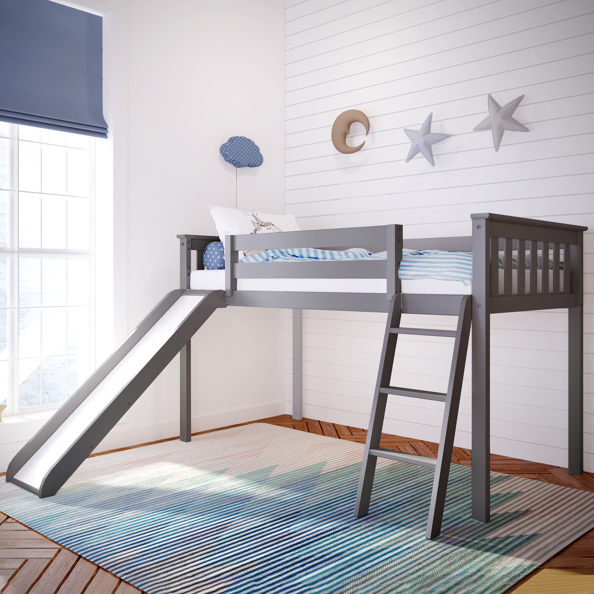 full loft bed with slide